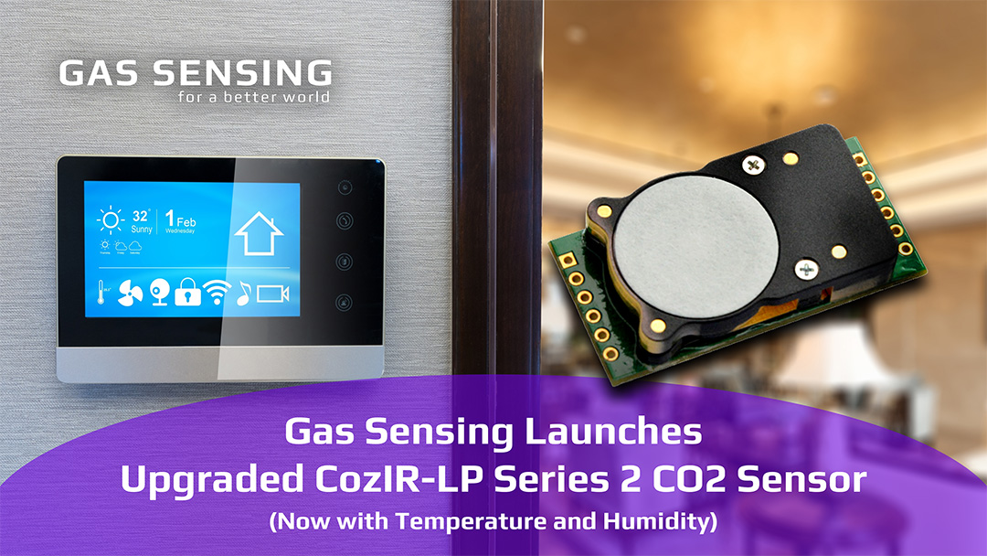 Gas Sensing Launches Upgraded CozIR-LP Series 2 CO2 Sensor with Temperature and Humidity Sensing